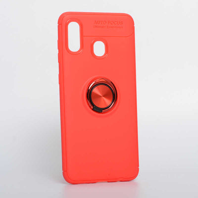 Galaxy A20 Kılıf Zore Ravel Silikon Kapak Siyah-Rose Gold