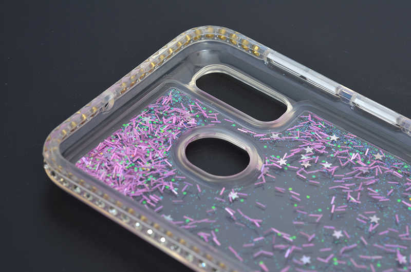 Galaxy A20 Kılıf Zore Sıralı Sıvılı Silikon Pembe