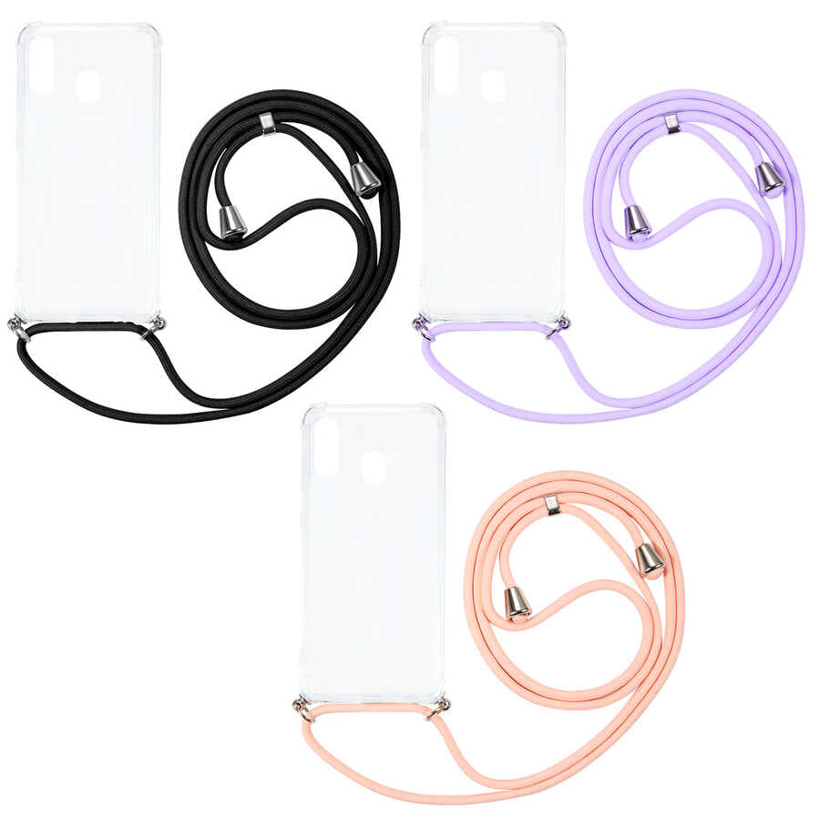 Galaxy A20 Kılıf Zore X-Rop Kapak Renksiz