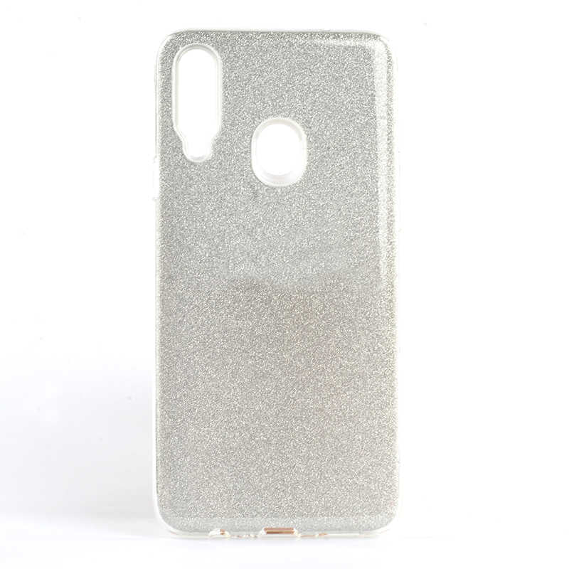 Galaxy A20S Kılıf Zore Shining Silikon Gümüş