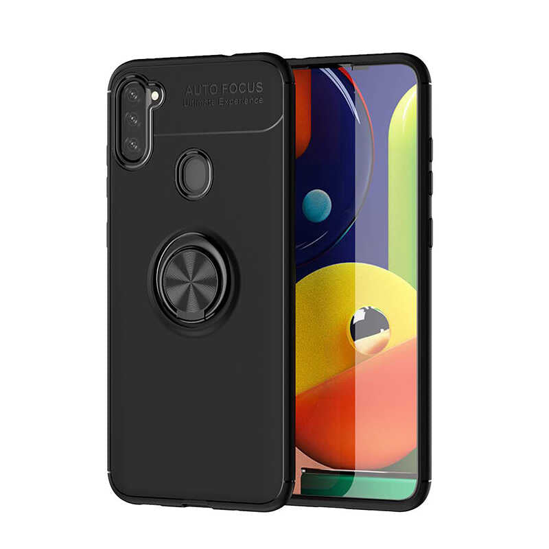Galaxy A21 Kılıf Zore Ravel Silikon Kapak Siyah