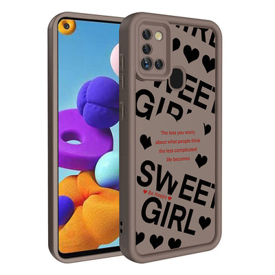 Galaxy A21S Kılıf Kamera Korumalı Baskılı Arka Yüzey Zore Klas Kapak Beyaz