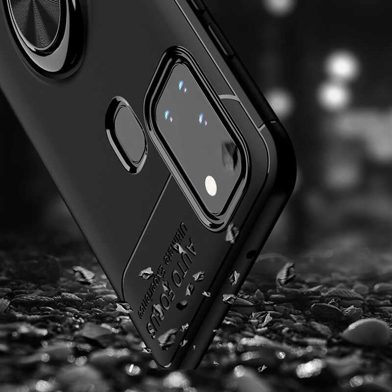 Galaxy A21S Kılıf Zore Ravel Silikon Kapak Siyah-Kırmızı