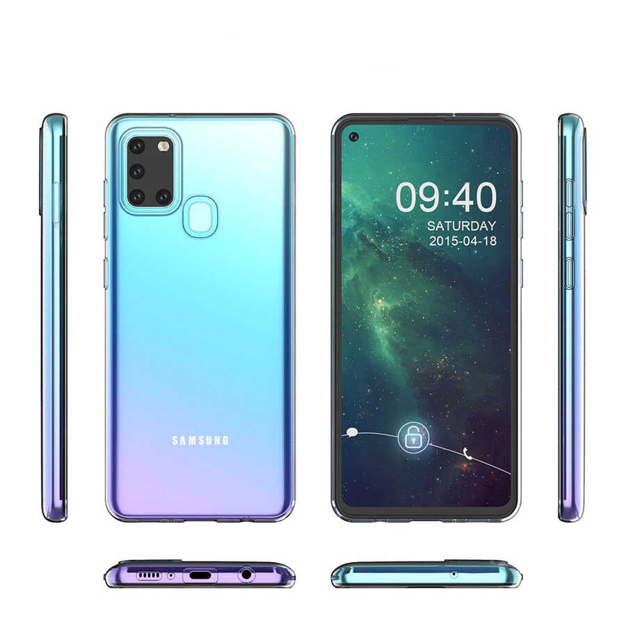 Galaxy A21S Kılıf Zore Süper Silikon Kapak Renksiz