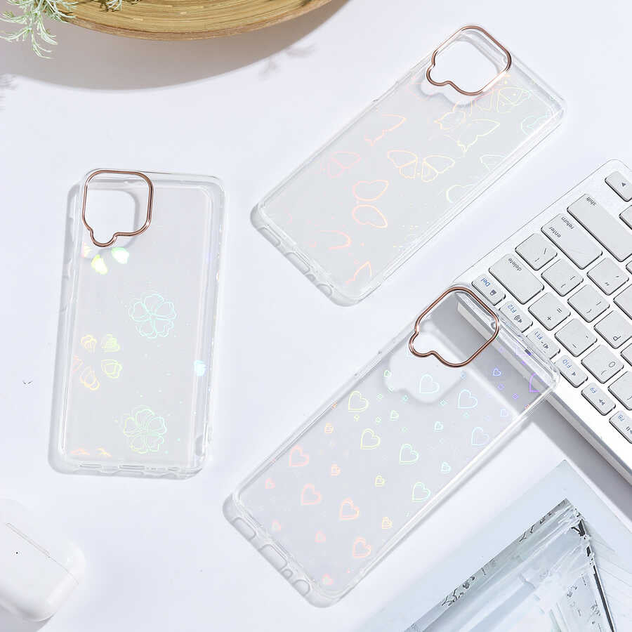 Galaxy A22 4G Kılıf Zore Sidney Desenli Sert Kapak Butterfly No2