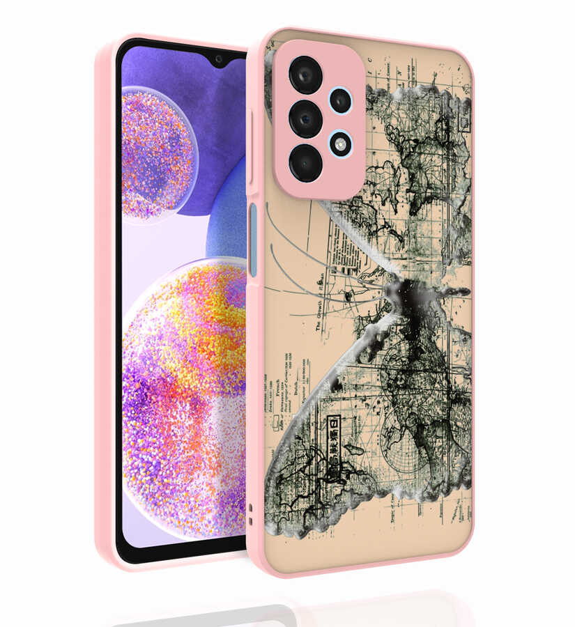 Galaxy A23 Kılıf Desenli Kamera Korumalı Parlak Zore Nora Kapak NO2
