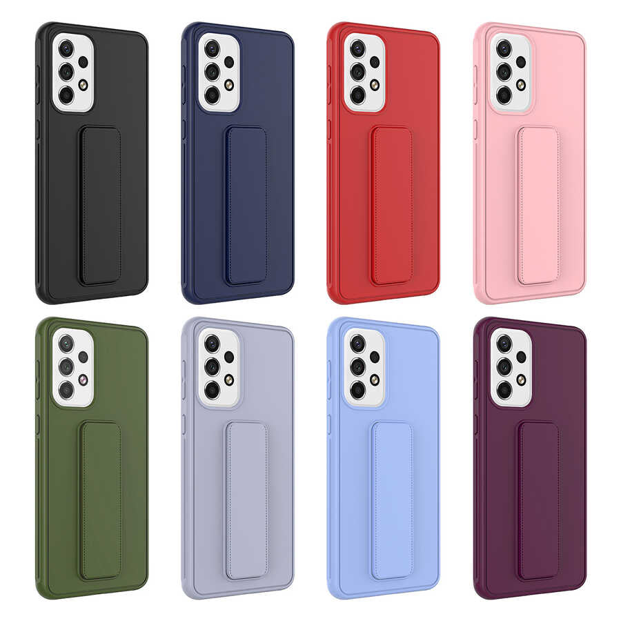 Galaxy A23 Kılıf Zore Qstand Kapak Gri