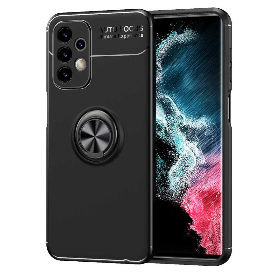 Galaxy A23 Kılıf Zore Ravel Silikon Kapak Siyah