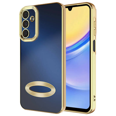 Galaxy A25 Kılıf Kamera Korumalı Logo Gösteren Zore Omega Kapak Sierra Mavi