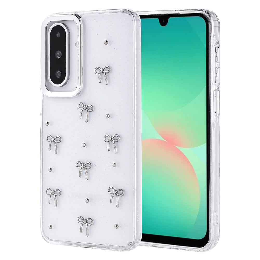 Galaxy A26 Kılıf Airbag Tasarımlı Simli Şeffaf Zore Kutup Kapak Yıldız