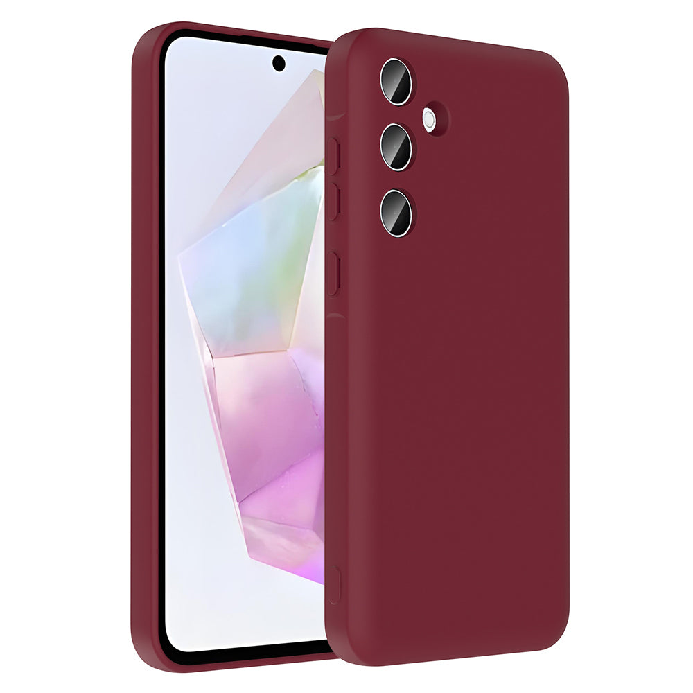 Galaxy A26 Kılıf Kamera Korumalı Kartlık Hazneli Zore Vitra Kapak Mürdüm