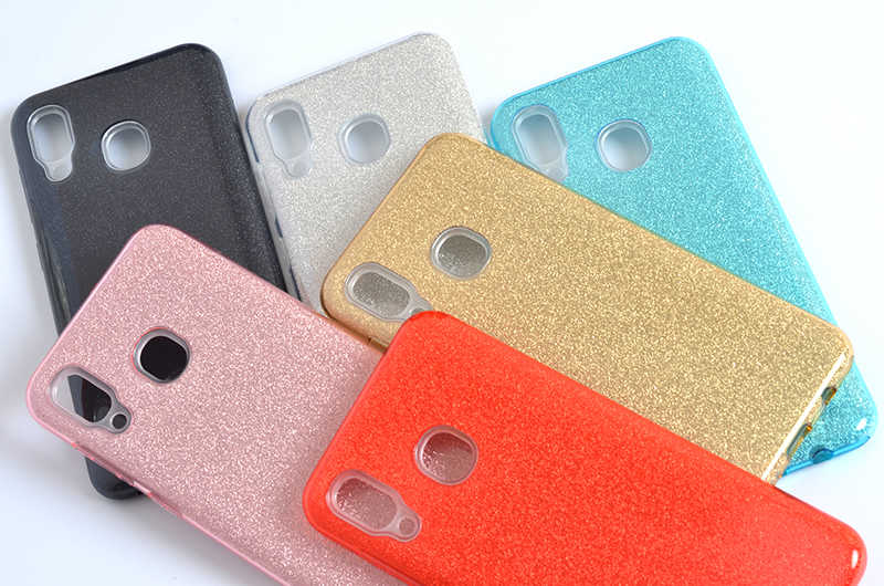 Galaxy A30 Kılıf Zore Shining Silikon Rose Gold