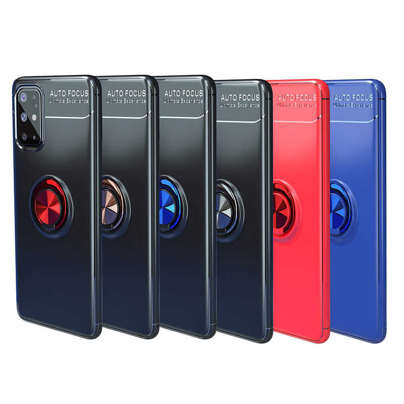 Galaxy A31 Kılıf Zore Ravel Silikon Kapak Siyah-Mavi