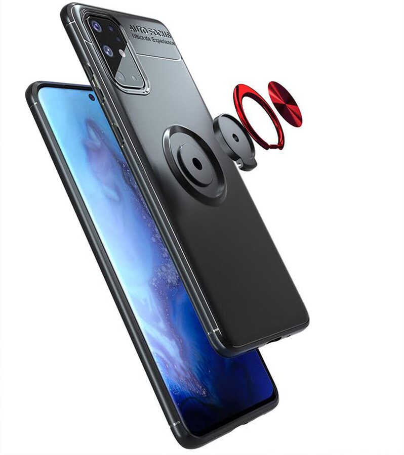 Galaxy A31 Kılıf Zore Ravel Silikon Kapak Siyah-Mavi