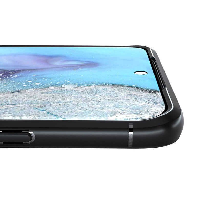 Galaxy A31 Kılıf Zore Ravel Silikon Kapak Siyah-Rose Gold