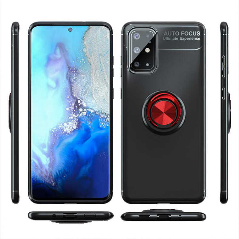 Galaxy A31 Kılıf Zore Ravel Silikon Kapak Siyah-Mavi