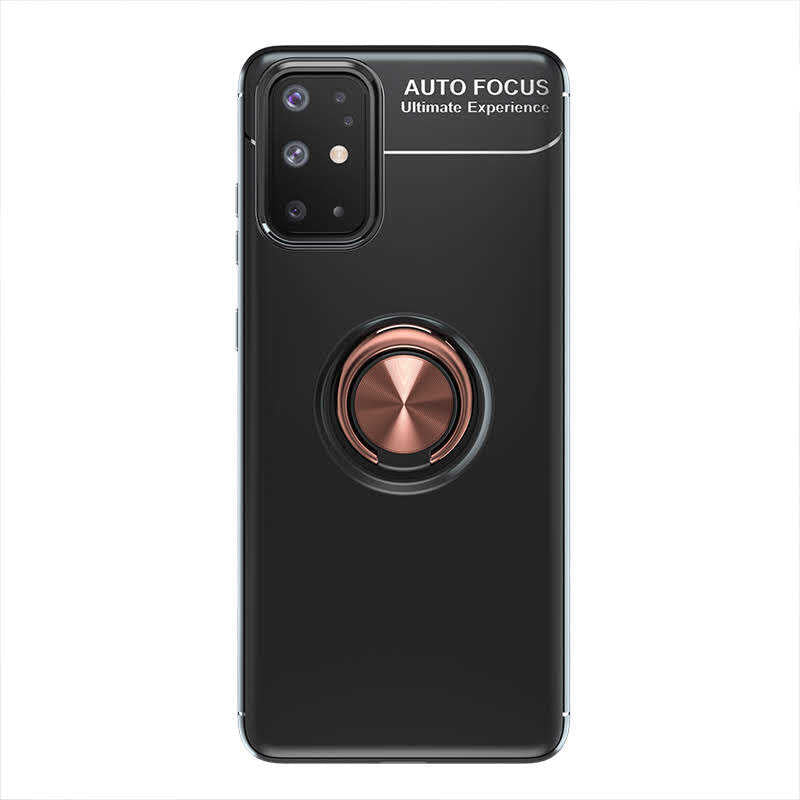 Galaxy A31 Kılıf Zore Ravel Silikon Kapak Siyah-Rose Gold