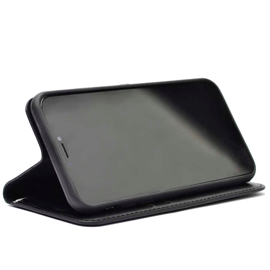 Galaxy A33 5G Kılıf Zore Kar Deluxe Kapaklı Kılıf Kahverengi