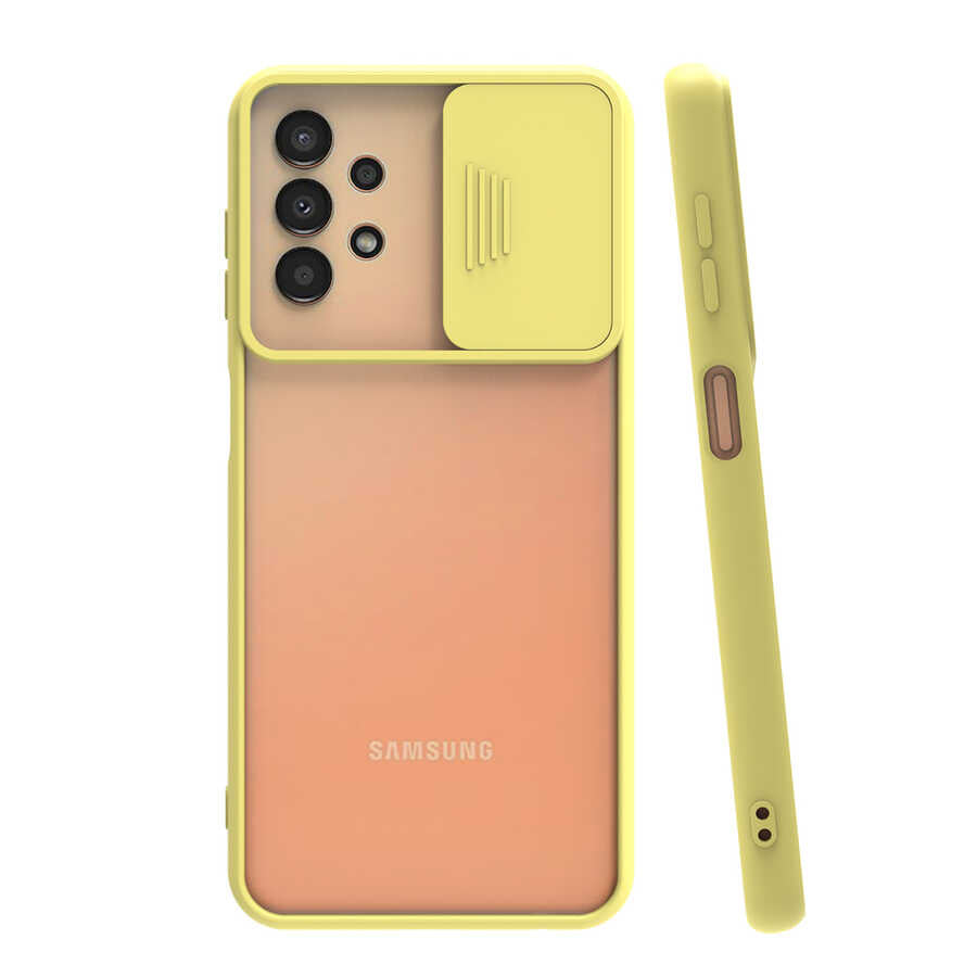Galaxy A33 5G Kılıf Zore Lensi Kapak Sarı