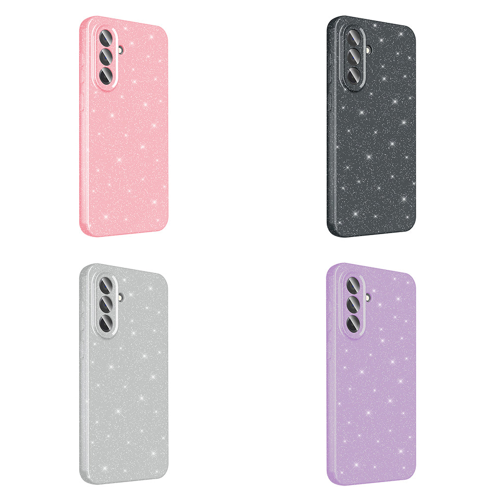 Galaxy A36 Kılıf Kamera Korumalı Simli Lüks Zore Koton Kapak Lila