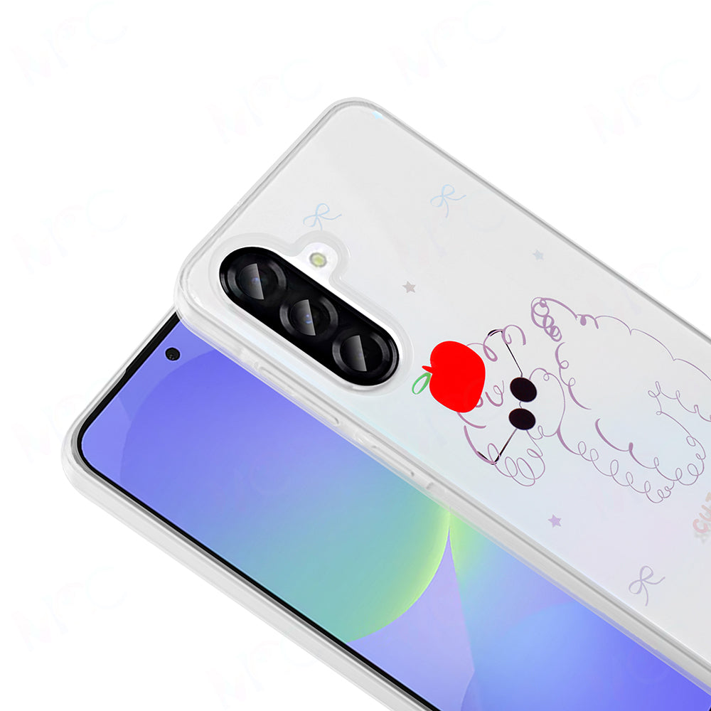 Galaxy A36 Kılıf Şeffaf Figürlü Zore Folk Sert Kapak Çilek