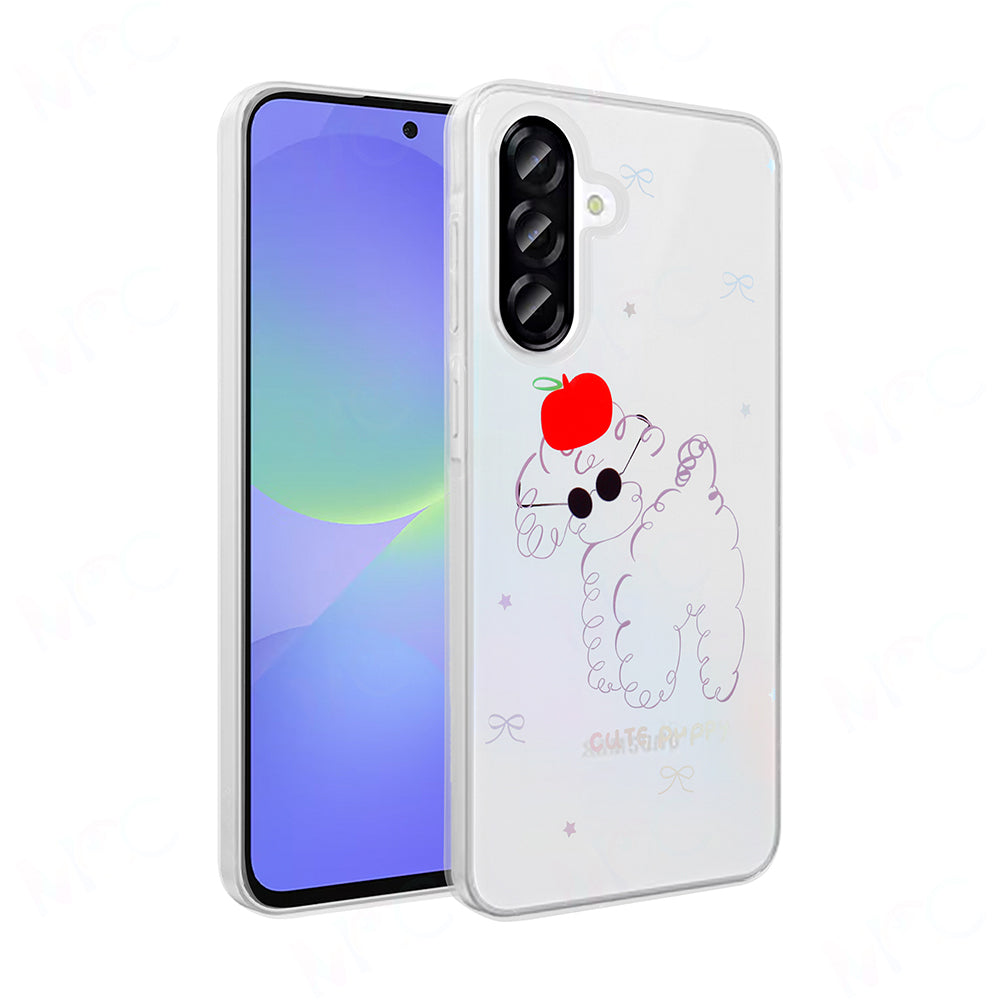 Galaxy A36 Kılıf Şeffaf Figürlü Zore Folk Sert Kapak Sevimli Köpek