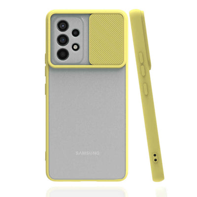 Galaxy A53 5G Kılıf Zore Lensi Kapak Sarı