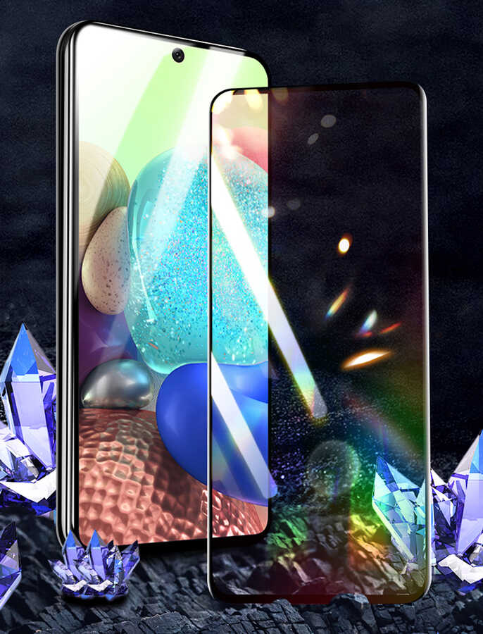 Galaxy A54 Zore Kenarları Kırılmaya Dayanıklı Cam Ekran Koruyucu Siyah