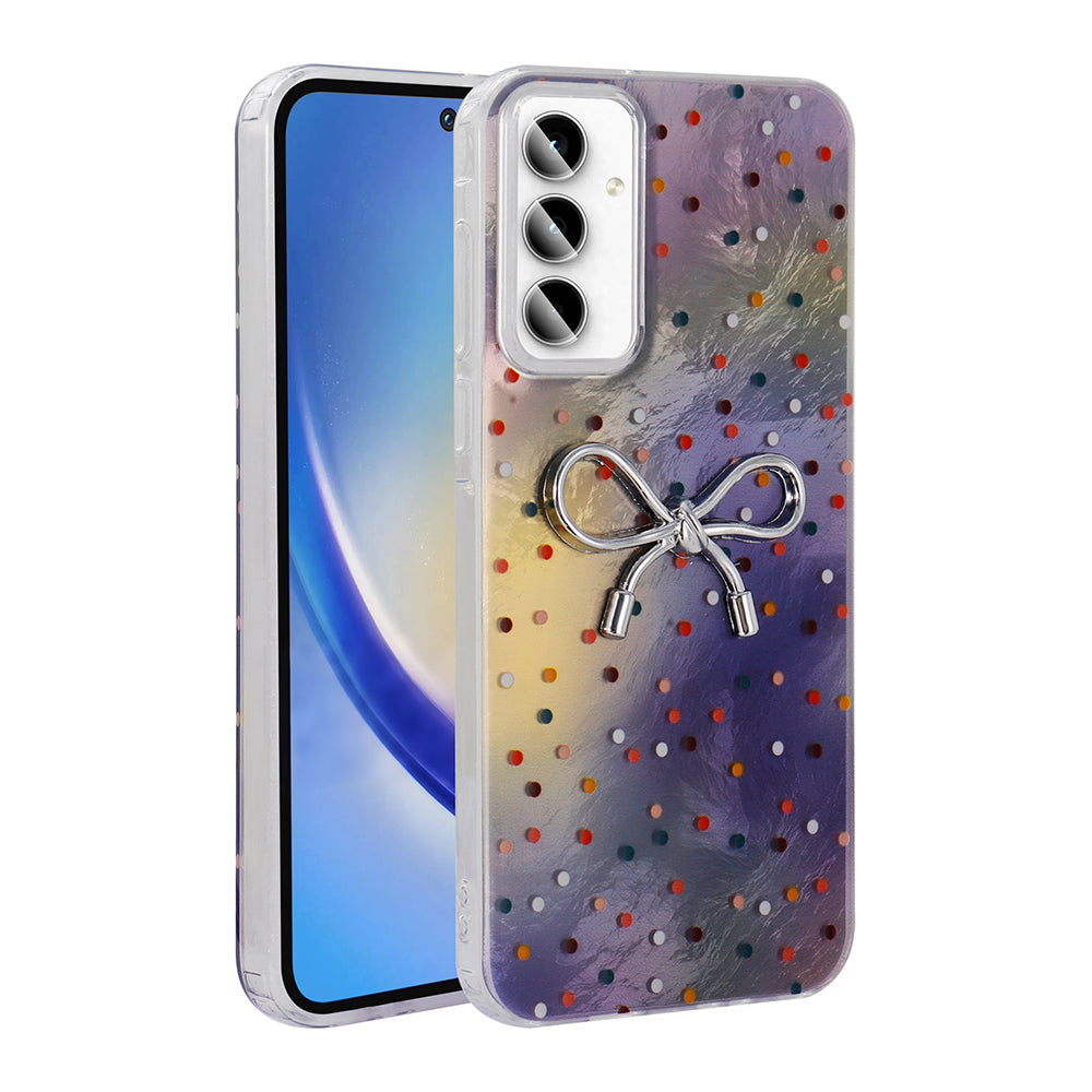 Galaxy A55 Kılıf Kamera Korumalı Figürlü Zore Ponti Silikon Kapak Lila