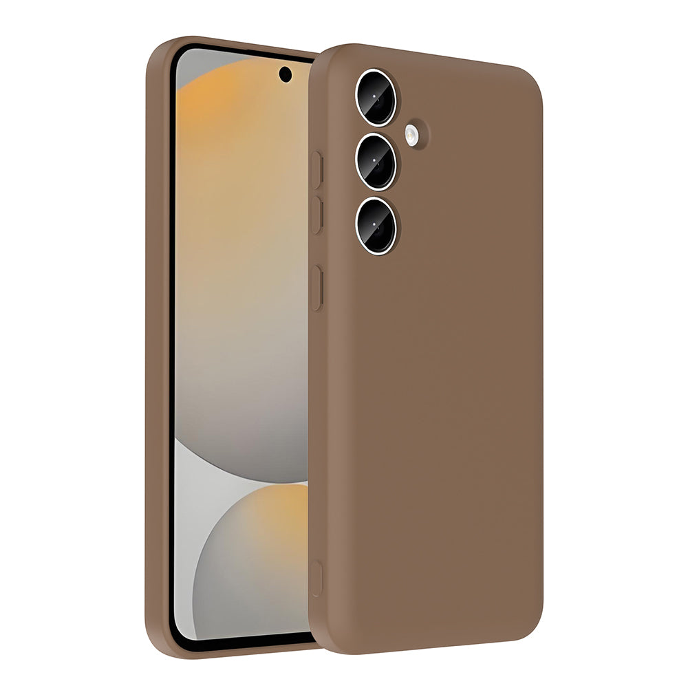 Galaxy A55 Kılıf Kamera Korumalı Kartlık Hazneli Zore Vitra Kapak Kahverengi