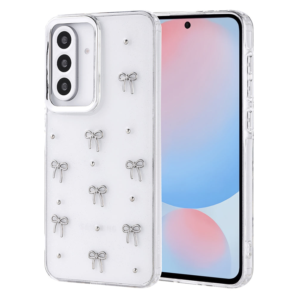 Galaxy A56 Kılıf Airbag Tasarımlı Simli Şeffaf Zore Kutup Kapak Fiyonk