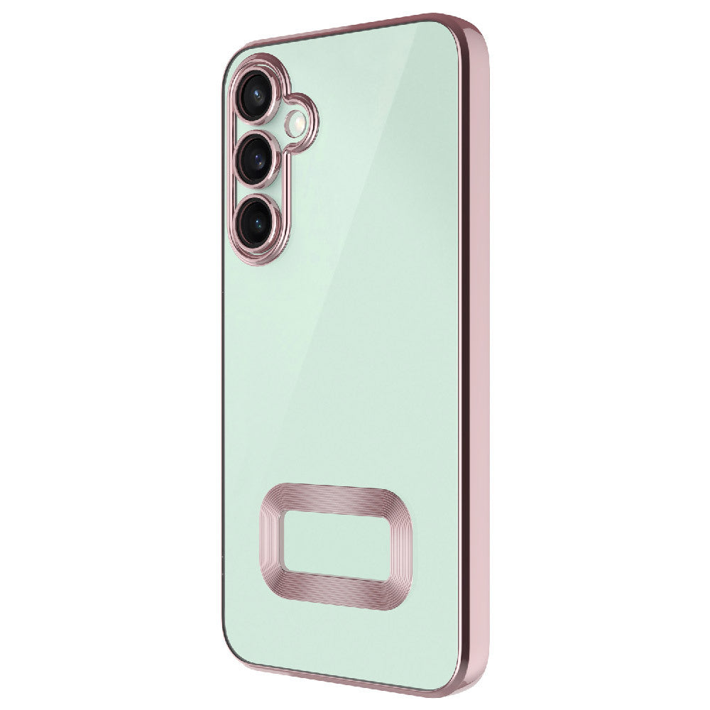 Galaxy A56 Kılıf Kamera Korumalı Logo Gösteren Zore Omega Kapak Rose Gold