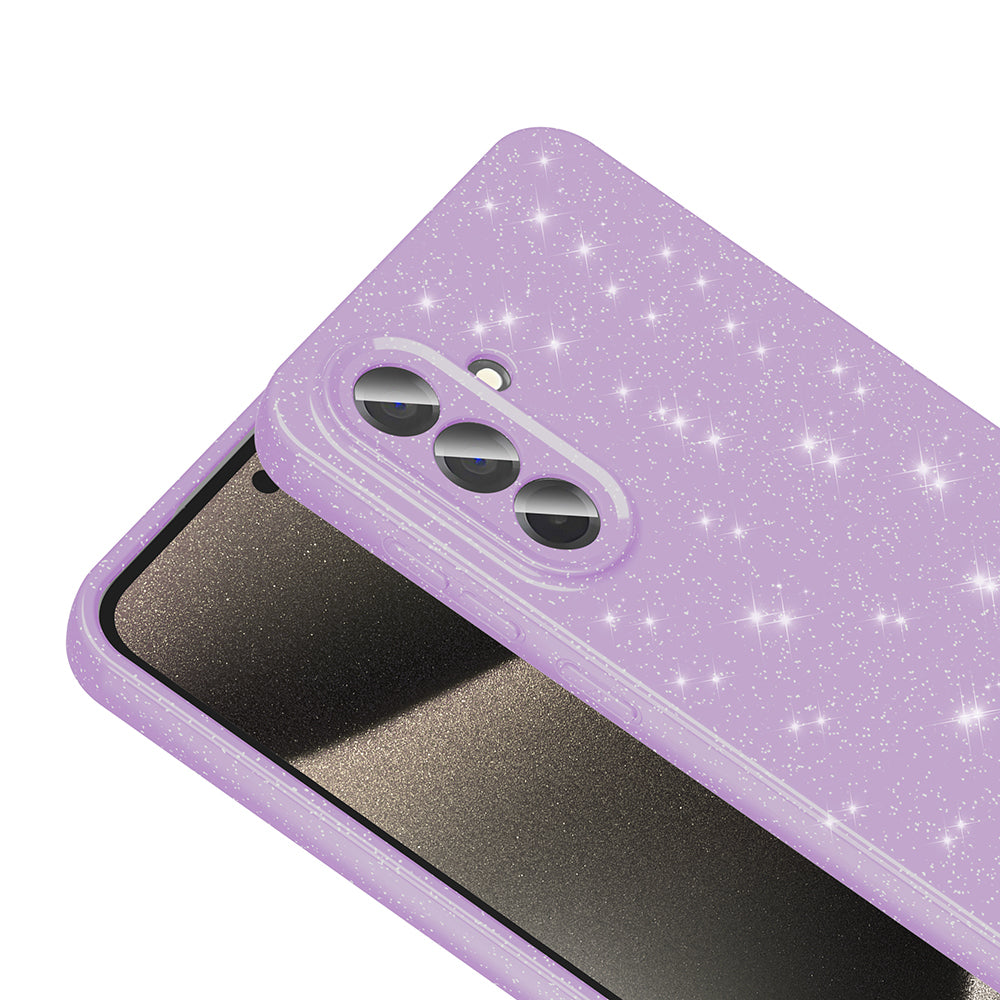 Galaxy A56 Kılıf Kamera Korumalı Simli Lüks Zore Koton Kapak Lila