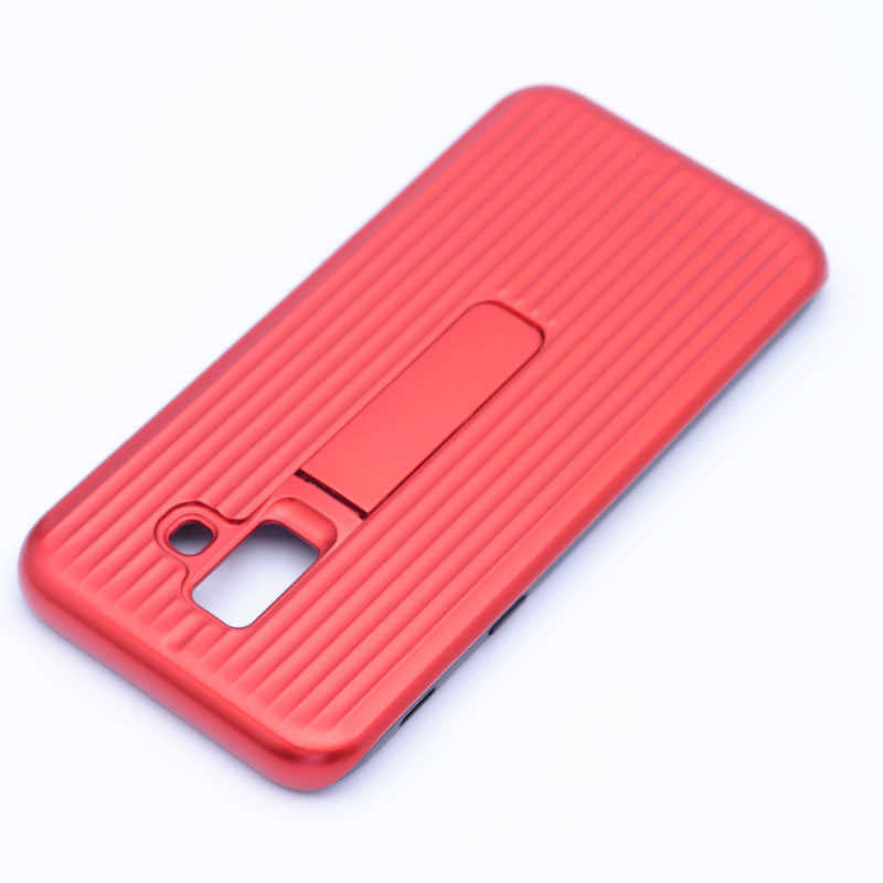 Galaxy A6 2018 Kılıf Zore Wave Standlı Mıknatıslı Kapak Kırmızı