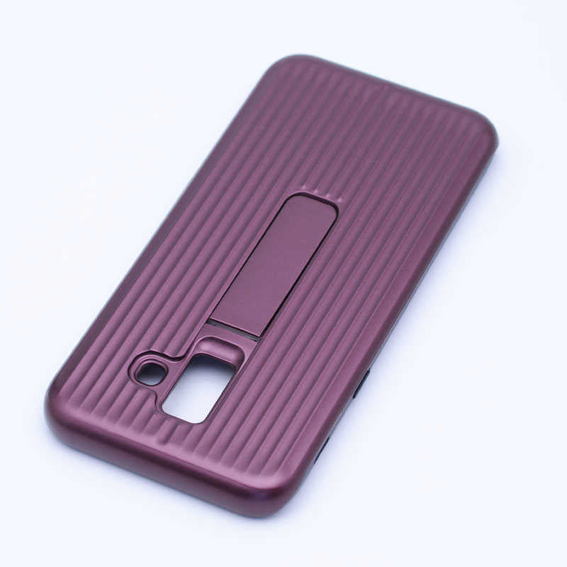 Galaxy A6 2018 Kılıf Zore Wave Standlı Mıknatıslı Kapak Mor