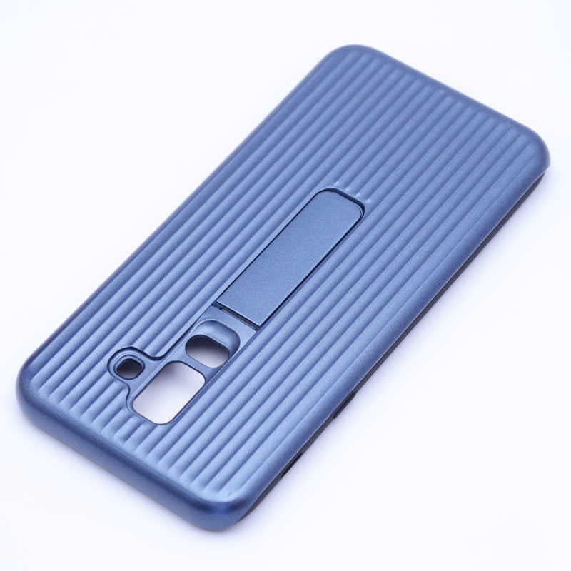 Galaxy A6 Plus 2018 Kılıf Zore Wave Standlı Mıknatıslı Kapak Mavi