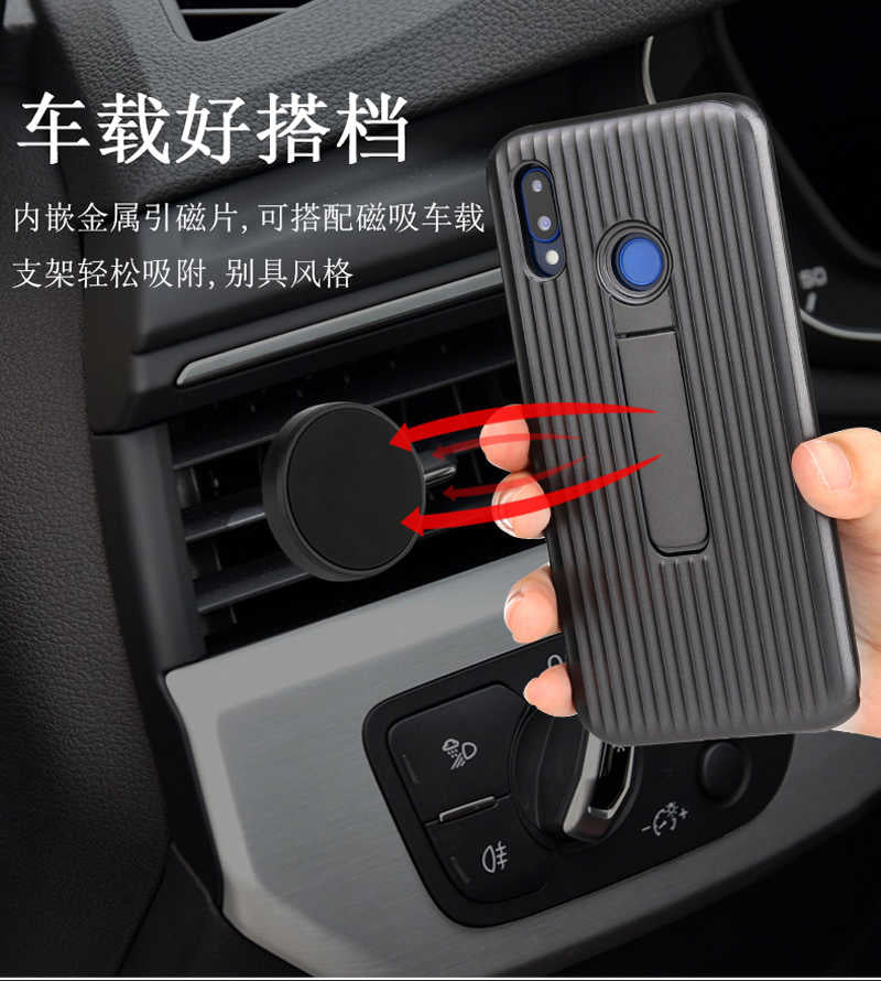 Galaxy A6 Plus 2018 Kılıf Zore Wave Standlı Mıknatıslı Kapak Kırmızı