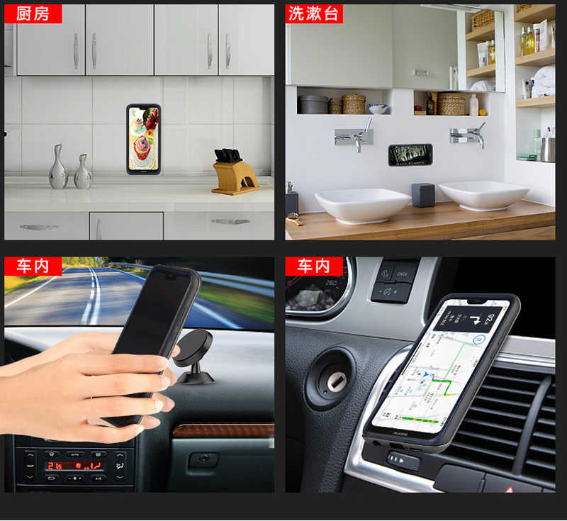 Galaxy A6 Plus 2018 Kılıf Zore Wave Standlı Mıknatıslı Kapak Siyah