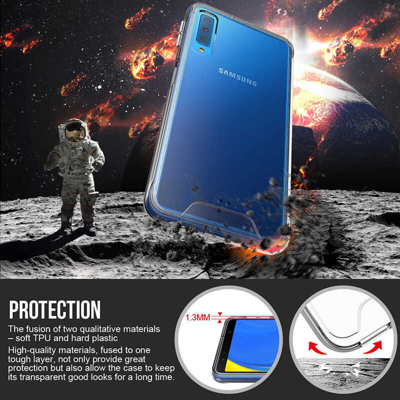 Galaxy A7 2018 Kılıf Zore Gard Silikon Renksiz