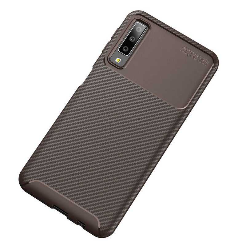 Galaxy A7 2018 Kılıf Zore Negro Silikon Kapak Kahverengi