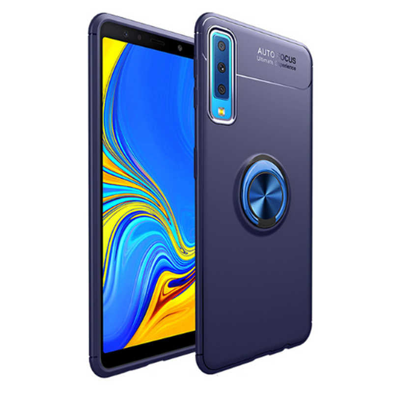 Galaxy A7 2018 Kılıf Zore Ravel Silikon Kapak Siyah-Kırmızı