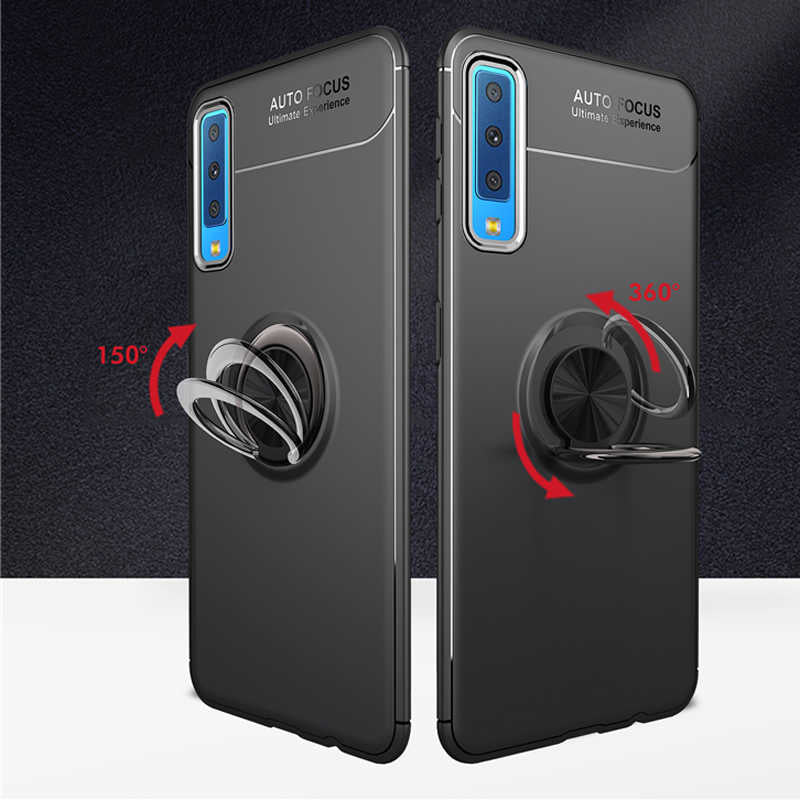 Galaxy A7 2018 Kılıf Zore Ravel Silikon Kapak Siyah-Rose Gold