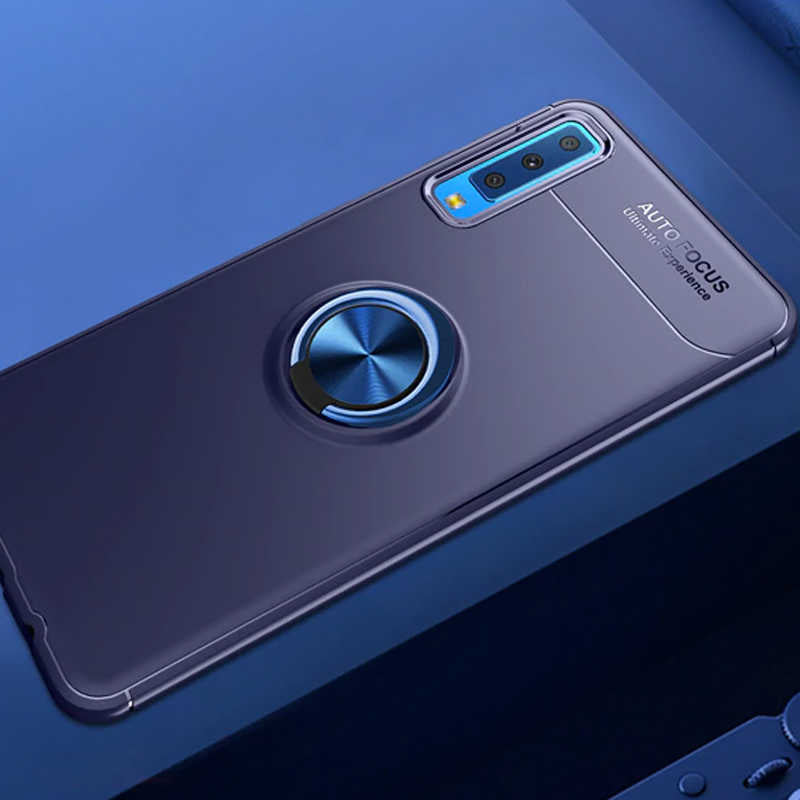 Galaxy A7 2018 Kılıf Zore Ravel Silikon Kapak Mavi
