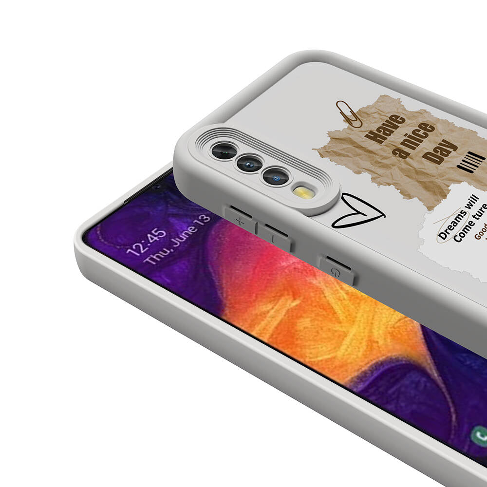 Galaxy A70 Kılıf Kamera Korumalı Baskılı Arka Yüzey Zore Klas Kapak Koyu Kahve