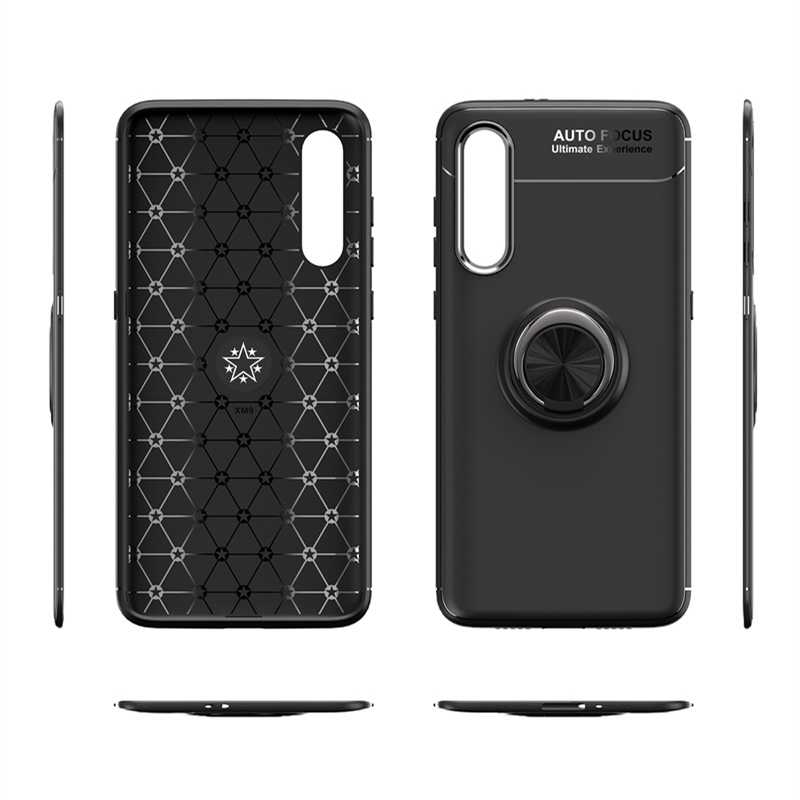 Galaxy A70 Kılıf Zore Ravel Silikon Kapak Siyah-Mavi