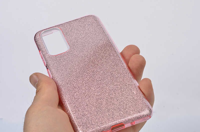 Galaxy S20 Kılıf Zore Shining Silikon Rose Gold