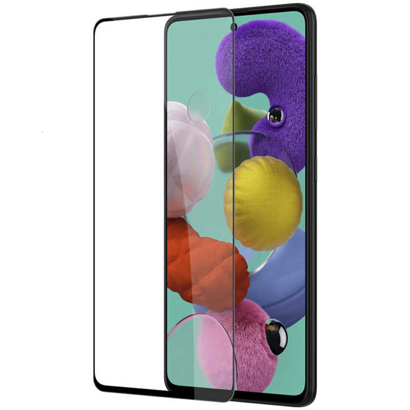 Galaxy A71 Zore Kenarları Kırılmaya Dayanıklı Cam Ekran Koruyucu Siyah