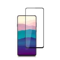 Galaxy A80 Zore Kenarları Kırılmaya Dayanıklı Cam Ekran Koruyucu Siyah