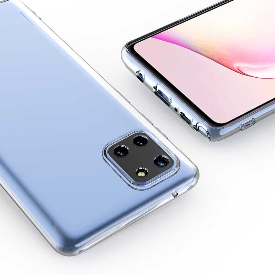 Galaxy A81 (Note 10 Lite) Kılıf Zore Kamera Korumalı Süper Silikon Kapak Renksiz