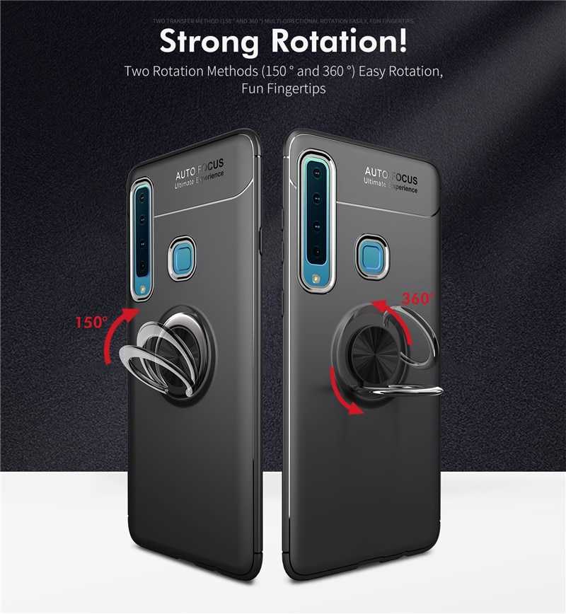 Galaxy A9 2018 Kılıf Zore Ravel Silikon Kapak Siyah-Rose Gold